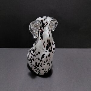 Elegant Black and White Glass Dalmation Figurine